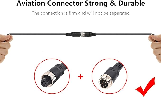 4 Pin Backup Camera Heavy Duty IR Night Vision Waterproof for Trucks Car Vehicle Trailer Truck Van Tow rv Replacement Universal Auto Rear View Backup Camera with Cable 33ft