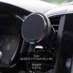 mooas Magnetic Car Mount Charger, Max.15W Fast wireless charger, Mag Safe car charger, Wireless car charger with air vent Mount, Cooling fan, Strong magnet, Compatible with iPhone, Galaxy, LG