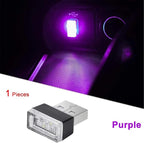 1/4/10 PCS USB LED Light Car Interior Styling Atmosphere Decorative Lamps Mini Universal Portable Ambient Lighting Kit Red Bule(10 PCS_Purple)