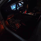 Starlight LED Car Floor Mats, 4pcs Shiny Starry Sky Star Light Floor Mats, App Control Washable Fiber Optic Lights Universal Automotive Decoration Atmosphere Light