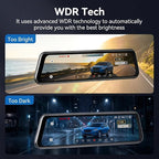LD4K Max Mirror Dash Cam with 4K Front and 2.5K Rear Camera, STARVIS 2 Sensor, with ADAS BSD LCA Smart Mode, GPS, G-Sensor, Loop Recording, Parking Monitor, Voice Control, 5.8GHz WiFi,128GB Card