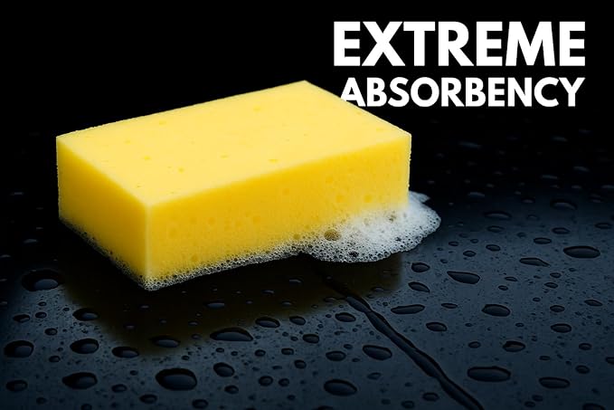 2-Pack Car Wash Sponges - Large Sponges, Extra Thick for All-Purpose Cleaning, Non-Scratch, Ideal for Vehicle Washing, Equipment Cleaning, Boat Cleaning, Rectangle