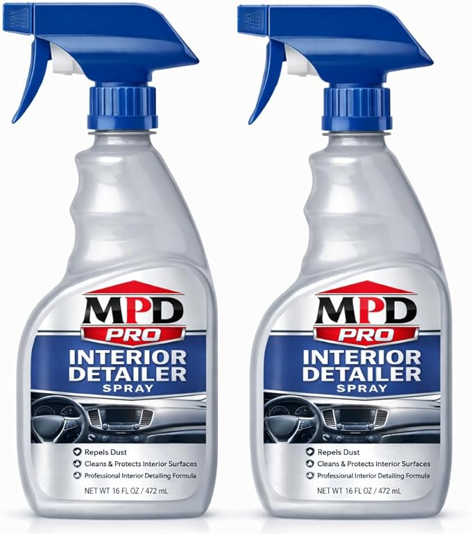 MPD PRO Interior Detailer Spray – Car Interior Cleaner for Dashboard, Plastic & Leather Trim – Repels Dust, Professional Automotive Interior Cleaning Spray – 16 oz (Pack of 2)