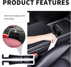 2PCS New Car Seat Gap Filler with 2 Storage Areas,Stylish Car Seat Gap Storage for Stabilizing Phone,Keys Wallet,Universal Car Seat Gap Filler Organizer Interior Accessories (Carbon Black)
