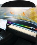 EVDANCE 2025 Upgrade Tesla Model 3/Y Accessories Dashboard Cover, LED Ambient Lighting Anti - Glare Sun Protection Dash Mat for Model 3 Y 2016-2024 [No Fit 2025 Y Juniper], Interior Tesla Accessories