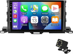 10.1 Inch IPS Touchscreen Android 13 Car Stereo for Toyota Highlander 2014-2019 with Wireless CarPlay & Android Auto 2+32GB Car Radio, Support GPS, WiFi 6, Bluetooth,5.4, FM, Backup Camera, SWC, USB