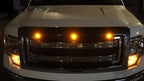 iJDMTOY 3pc Set Custom Retrofit Amber Yellow Front Grille Mesh Mount LED Lighting Kit Compatible with Trucks SUVs