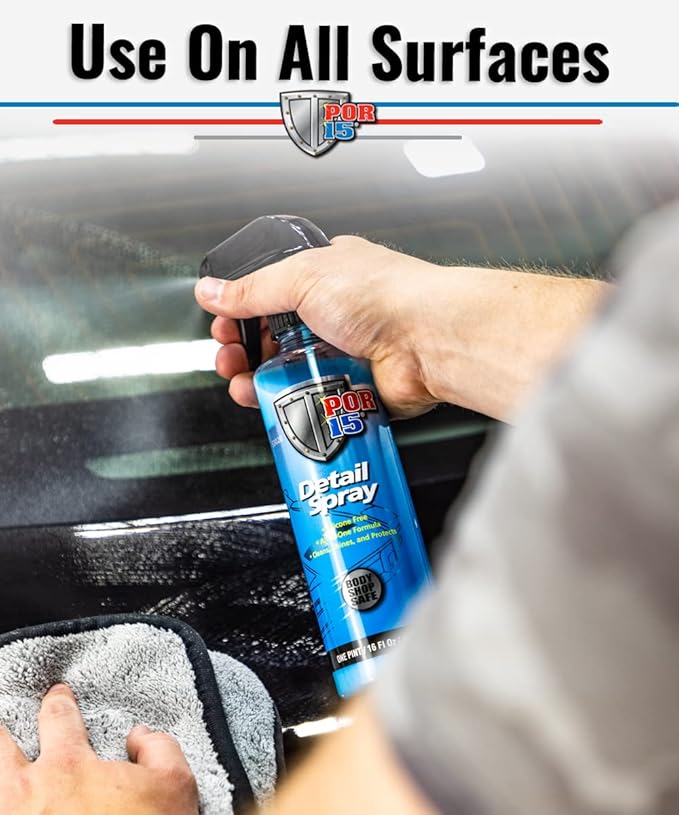 POR-15 Detail Spray - 16 fl. Oz - Quick Waterless Detailer Spray | Silicone Free Body Shop Safe Formula | Polish & Protect