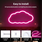 iNextStation 16.4FT/5M Pink LED Strip Lights, DC12V Silicone Neon Light Strip, IP65 Waterproof Led Rope Lights 0.98In Cuttable for DIY, LED Light Strip for Bedroom, Indoor, Outdoor(No Adapter)