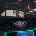 AKEPO 20W Twinkle Dual-Head Dual Color Fiber Optic Lights, Fiber Optic Colorful Meteor Light Kit Sound Activated APP/Remote Control for Car Starlights Headliner/Home 800pcs 13.1ft/4m Fiber Strands