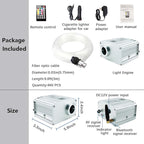 FIREWORK Starlight Headliner Kit, Fiber Optic Lights 10W RGBW Twinkle+Music Sync Effect+APP+Remote, 460pcs 9.8ft/3m 0.03in/0.75mm Fiber Cable for Star Lights for Car/EV & Home Theater Ceiling