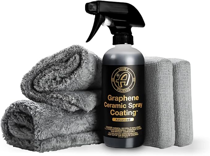 Adam's Polishes Advanced Graphene Ceramic Spray Coating Complete Kit - 18+ Month Sprayable Graphene Oxide Ceramic Coating for Cars, Boats, RV's & Motorcycle | Adds Extreme Gloss, Depth, Shine