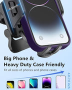 3 in 1 Car Phone Holder Charger Mount, 60W USB C Car Mount Charger Fast Charging for iPhone 14/13/12 + 4FT Type C Cable, Car Accessories, Air Vent Fast Charge Cell Phone Stand Car Mount for iPhone