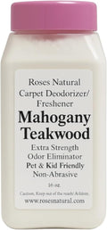 Mahogany Teakwood Carpet Deodorizer Powder – Pet Odor Eliminator & Carpet Freshener, Rugs & Upholstery, Natural Baking Soda Formula, Kid & Pet Friendly, Long Lasting Scent, 16 oz