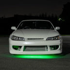 LEDGlow 4pc Green Flexible Car Slimline LED Underbody Underglow Accent Neon Lighting Kit - 4 Unique Patterns - Water Resistant, Low Profile Tubes - Includes Control Box & Remote