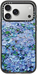 CASETiFY Impact iPhone 17 Pro Max Case [Slim/Compatible with Magsafe / 8.2 ft. 4X Military Grade Drop Protection] - Nantucket Blue Hydrangeas - Clear Black