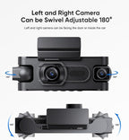 4 Channel Dash Cam Front and Rear Inside Left Right, 1080P Dash Camera for Cars,Car Camera with 3" IPS Screen,Night Vision,Included 64GB Card,Support Optional GPS, 24/7 Recording Parking Mode