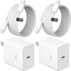 45W Type C Charger, USB C Charger 2-Pack iPhone 15 16 Chargers 6FT with iPhone 16/15/16 /15Plus/16 Pro/16 Pro Max/15/AirPods/Galaxy S25 S24 S23 S22 S21,Android Chargers(White)