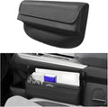 Car Seat Gap Filler Organizer, Leather Vehicle Side Seat Gap Storage Box with Lid for Phone Key Card, L-Capacity Auto Interior Organization, Universal for SUV Sedan Truck (Black)