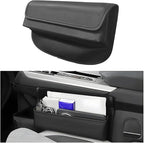 Car Seat Gap Filler Organizer, Leather Vehicle Side Seat Gap Storage Box with Lid for Phone Key Card, L-Capacity Auto Interior Organization, Universal for SUV Sedan Truck (Black)
