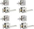 Cielsa Dawn Exterior Door Lock Set with Deadbolt, Keyed Alike Heavy Duty Privacy Handles Locksets, (4Pack-Set,Satin Nickel)