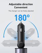 iPhone Car Charger 4 in 1 Fast USB Car Phone Charger 20W Double Lightning Retractable Cables 31.5 Inch and 2 USB Ports Car Charger Adapter for iPhone 17/16/15/14/13/12 Pro Max/XR/XS,Samsung,Pixel,iPad