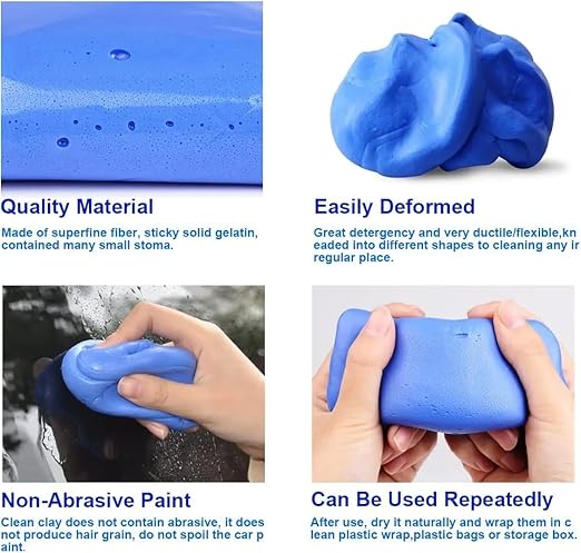 Car Clay Bar Auto Detailing Kit - 4 Pack X 100g Magic Clay Bar Cleaning with Easy Wash The