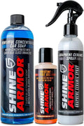 Wash and Shine Premium Car Cleaning Starter Kit - Spray Wash Soap, Tire Shine Gel, and Ceramic Spray