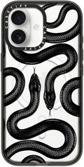 CASETiFY Impact iPhone 17 Case [Slim/Compatible with Magsafe / 8.2 ft. 4X Military Grade Drop Protection] - Black Kingsnake - Clear Black