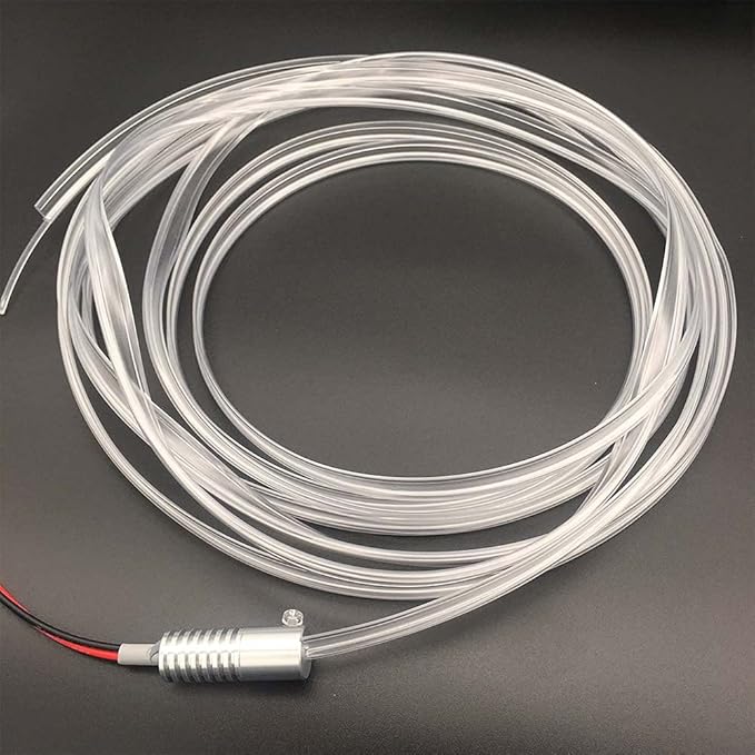 2mm 5meters Car Home LED Ambient Plastic Optic Fiber Light Source Kit Tool Free (12V,Yellow)