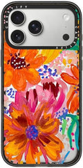 CASETiFY Impact iPhone 17 Pro Max Case [Slim/Compatible with Magsafe / 8.2 ft. 4X Military Grade Drop Protection] - EttaVee Watercolor Fleurs - Clear Black