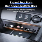 Car USB Hub Docking Station for Honda Civic 2022 2023 2024 2025 2026，Acura Integra 2023-2026 Type-C Fast Charger Auto Interior Centre Console Accessories Cigarette Lighter Phone Charging Adapter