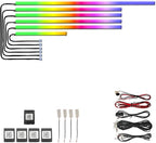 Acrylic Car LED Ambient Light, Fiber Optic Interior Light Strip, 24 Million Types, Ambient Light KKT that Swings with The Melody of Music (Dreamcolor 10 in 1)
