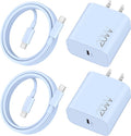 20W Fast Charger for iPhone 17/17 Pro Max/Air/17e/16/16 Pro Max/Plus, iPad Pro 13/12.9/11 inch, iPad 10th/Mini 6, AirPods, 2Pack USB C Wall Charger Type C Fast Charging Block with 3FT USB C to C Cable