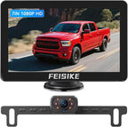 Backup Camera with IR Night Vision, 7 Inch 1080P HD Rear View Camera, Plug-Play, DIY Guide Lines, 150° Wide Angle, Back up Camera Systems for Truck Cars Pickups SUV Van