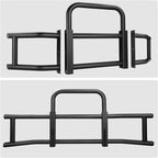 DNA Motoring Front Bumper Brush Bull Bar Deer Guard Compatible with Volvo VNL 04-17/430 15-16/630 15-16/670 15-16, 3mm Thick Iron Tubing, Powdercoated Matte Black, DG-G-002-BK+BKIT-DG-005