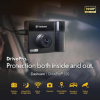 Transcend DrivePro Dash Cam Front and Rear, 2K QHD 1440P+1080P Full HD Car Cam/140°Wide-Angle/180°Rotatable Rear Lens/Night Vision Loop Recording/Head-Up Display/Wi-Fi/GPS GLONASS/ADAS/Support 1TB Max