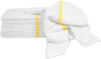 Nouvelle Legende Ribbed Microfiber Bar Mop Towels, Super Absorbent, Cleaning & Drying Cloths, Lint-Free, Streak-Free for Kitchen, Home & Auto, 14x18 Inch, 12-Pack, Yellow Stripe