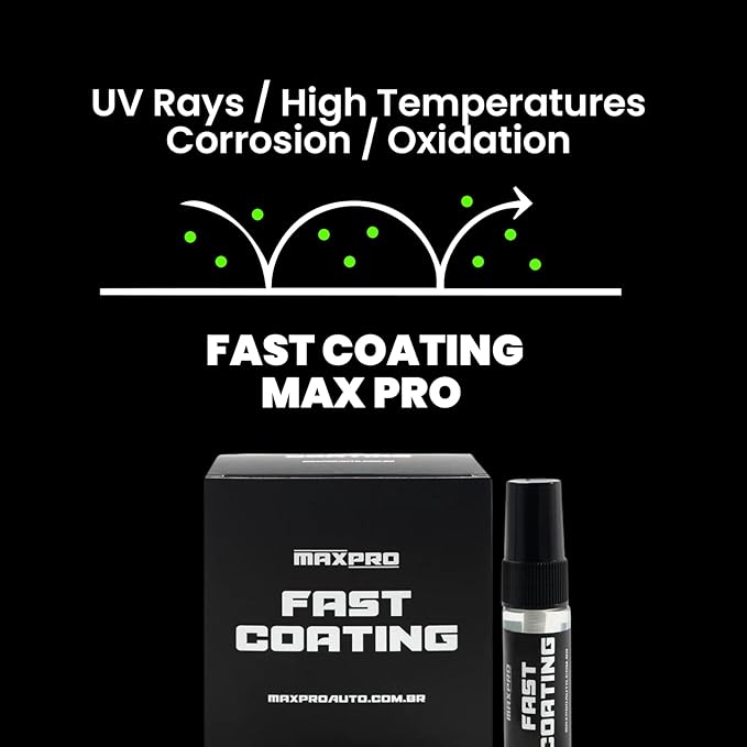 MaxPro Fast Coating: Providing long-lasting protection and deep shine for your vehicle, with easy application, high repellency, and extra scratch resistance, ensuring brilliance and durability.