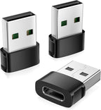 Basesailor for iPhone 17 Air Car Adapter 3Pack,USB to USB C Charger Converter,Type C Female to A Male for New Apple 17e 16e 15 Pro Max Plus,iWatch 11,Airpods 4/Pro 3,iPad mini 7,Samsung Galaxy S26 A55