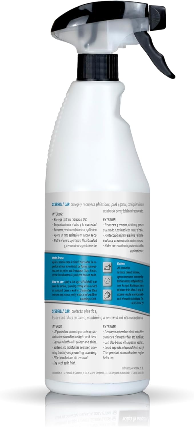 Sisbrill Car Leather Cleaner & Conditioner Spray – Auto Interior Cleaner for Leather, Plastic, Vinyl, Dashboards – Satin Finish – 25 fl oz