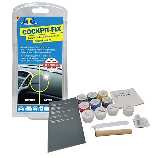 ATG Car Dashboard Repair Kit – Dashboard Repair for Cracks & Breaks – Leather & Vinyl Repair – Epoxy Glue Set - Leather & Vinyl