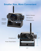 1080P Magnetic Wireless Backup Camera, 90 Days Standby Rechargeable Battery, Waterproof Rear/Front View Camera for Hitching Boat Trailer Horse Pickup RV Car for iPhone iPad Android