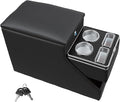 Vehicle Center Console Organizer - Floor-Mounted Lockable Storage with Dual Cup Holders, Fits Minivans, SUVs & Van Middle Seats 10.24 inch Wide