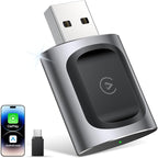 AuroraLink JC015 Wireless CarPlay & Android Auto Adapter - 2-in-1 Plug and Play Mini Dongle, Stable & No Delay Wireless USB Adapter for iPhone/Android Cars, with Dual-Band WiFi & Bluetooth 5.2