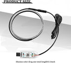 Car LED Strip Lights, 43.3 Inch 64 Colors Music Mode Inside Vehicle Dash Ambient Lighting Kit with Wireless Remote Control, Automotive Interior Dashboard Lamp, Universal Fit