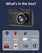 Dash Cam Front and Rear Camera, Biuone 1080P Dash Camera for Cars, Dash Cam with 3'' IPS Screen with Night Vision, G-Sensor, WDR, Loop Recording, 24/7 Parking Monitor