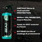 Ripclean Bead - 16OZ, Hydrophobic Ceramic Spray On, No Buff, Coating for Cars and Vehicles - High Gloss Solutions for Car Paint Wheels and Glass - Spray On, Rinse Off Easy DIY Use Formula