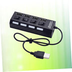 HOMSFOU 2pcs 4 4-Port USB Hub Laptop USB Port Expander Splitter for Keyboard Mouse Webcam Mp3 Player Etc