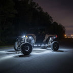 YONEDA 24 Pods White Rock Lights 6000K 9LED Ultra Bright LED Underglow Lights IP68 Waterproof for Trucks SUV UTV ATV RZR Car Boats Pickup Motorcycle with 39.37ft Extension Wire